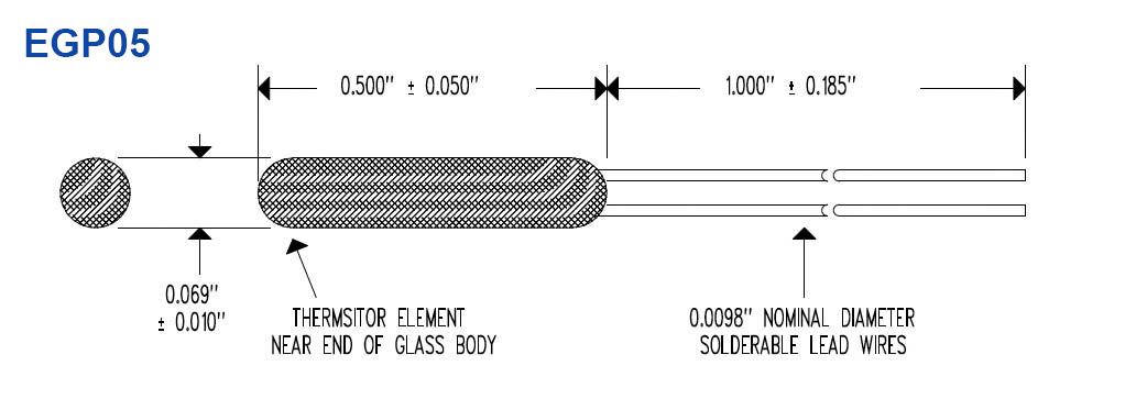 EGP05 Glass Body Dimensional Drawing